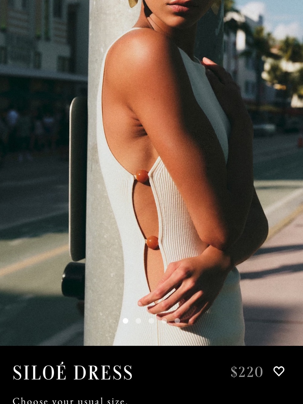 Dress — Cream Ribbed Side-Button Women’s Dress